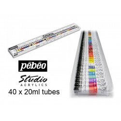 Set of 40 x 20ml with Brush Pebeo Studio Acrylic Paint pebeo